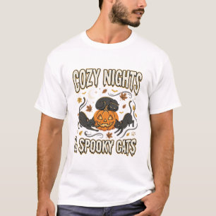 Camiseta Gato de Halloween Magia de Outono