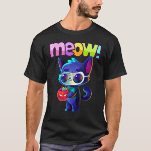 Camiseta Gato de Halloween Mia e Cesta de Doces de Hallowee