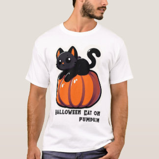 Camiseta Gato de Halloween na Pumpkin