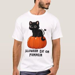 Camiseta Gato de Halloween na Pumpkin