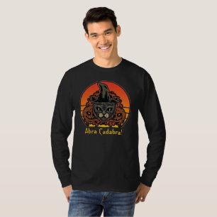 Camiseta Gato de Halloween no Witch Hat Abra Cadabra Vintag
