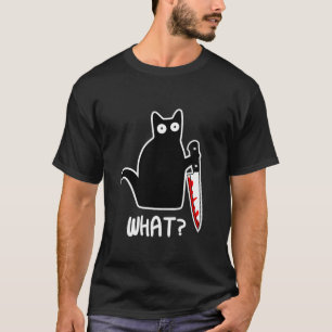 Camiseta Gato de Halloween Que Gato Negro Engraçado E Murde