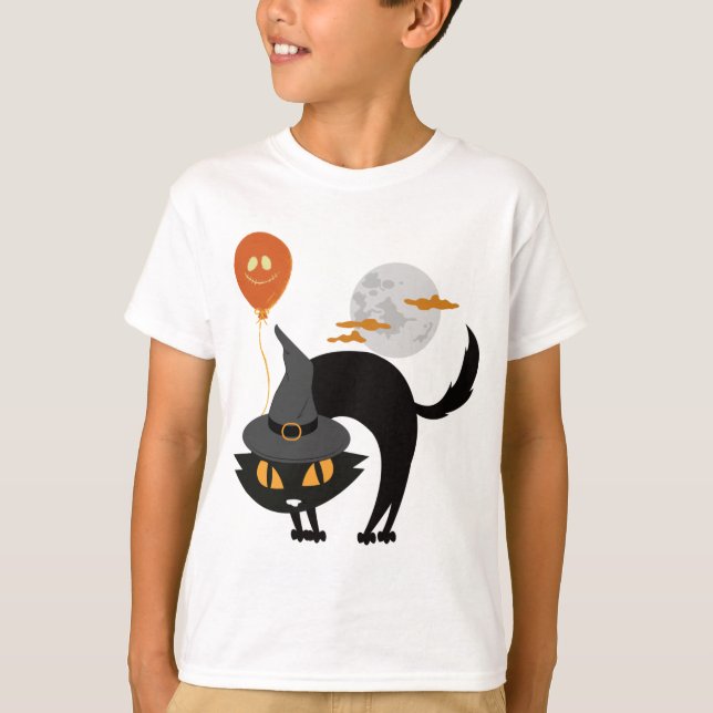 Camiseta Gato de Halloween Spooky (Frente)