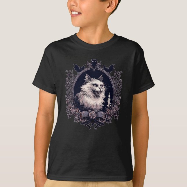 Camiseta Gato de Halloween, Spooky (Frente)