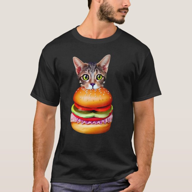 Camiseta Gato de Hamburger Gato Catburger Idea de Gato (Frente)