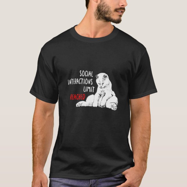 Camiseta Gato de Introdução ao Limite de Interações Sociais (Frente)