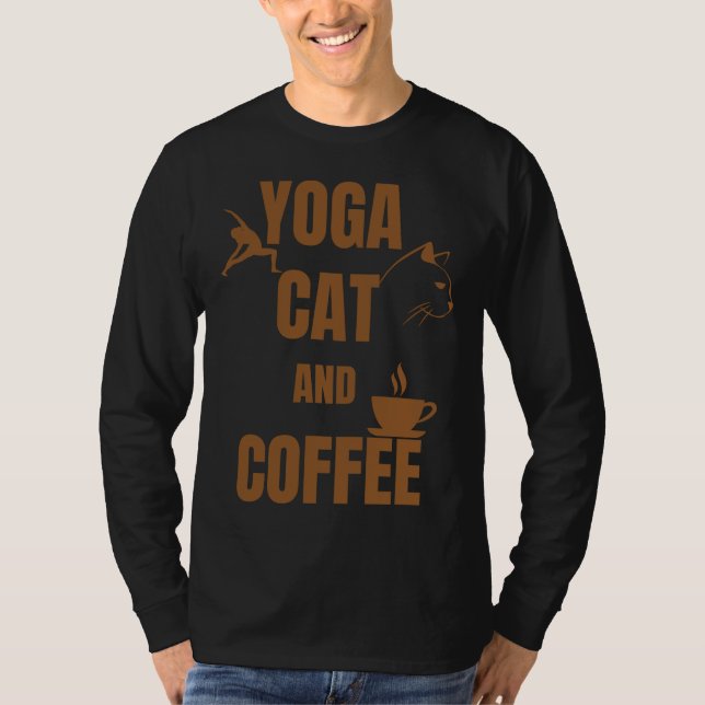 Camiseta Gato De Ioga E Café 2 (Frente)