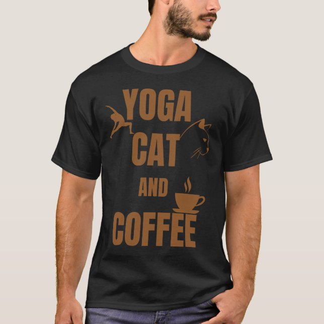 Camiseta Gato De Ioga E Café 2 (Frente)