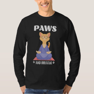 Camiseta Gato de Ioga Patas Fofas e Respire