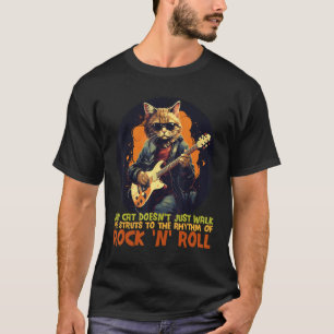Camiseta Gato de Jaqueta Leatherback com Óculos de Sol e el
