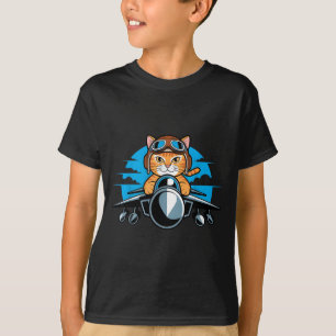 Camiseta Gato de Jato de Combate Engraçado Lote Humor de Av