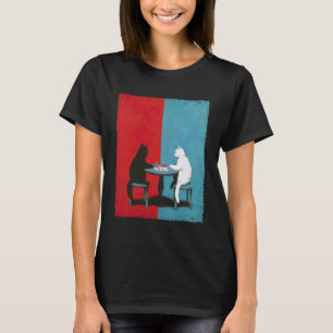 Camiseta Gato de Jogo de Apostas Pop Art Jogando Poker