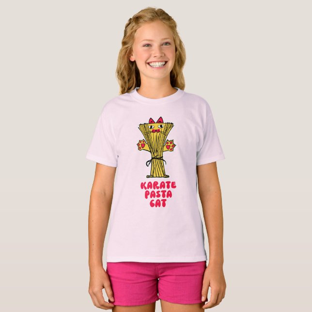 Camiseta Gato de Karate Pasta (Frente Completa)