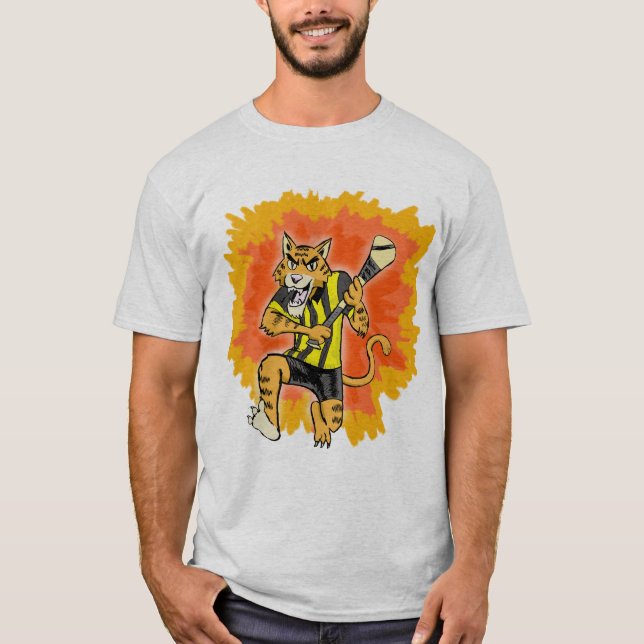 Camiseta Gato de Kilkenny que arremessa GAA (Frente)