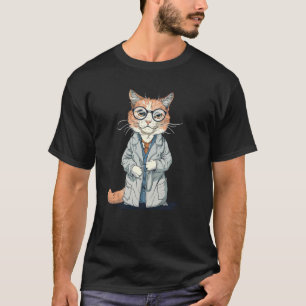 Camiseta Gato de Laboratório Engraçado para Meninos e Menin