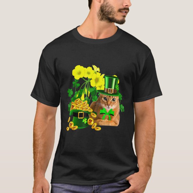 Camiseta Gato de Leprechaun de Gato Abissino (Frente)