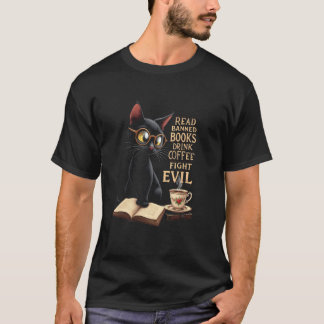 Camiseta Gato de Livros Proibidos Hilário