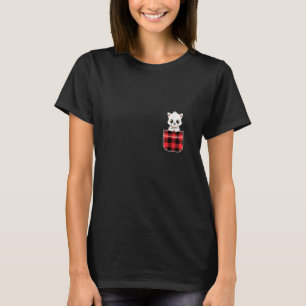 Camiseta Gato De Mães Bonito Na Bolsa De Xadrez De Buffalo