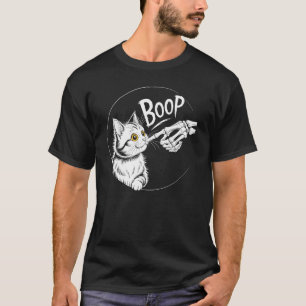 Camiseta Gato de Mão de Esqueleto Boop Assustador Gatinho F