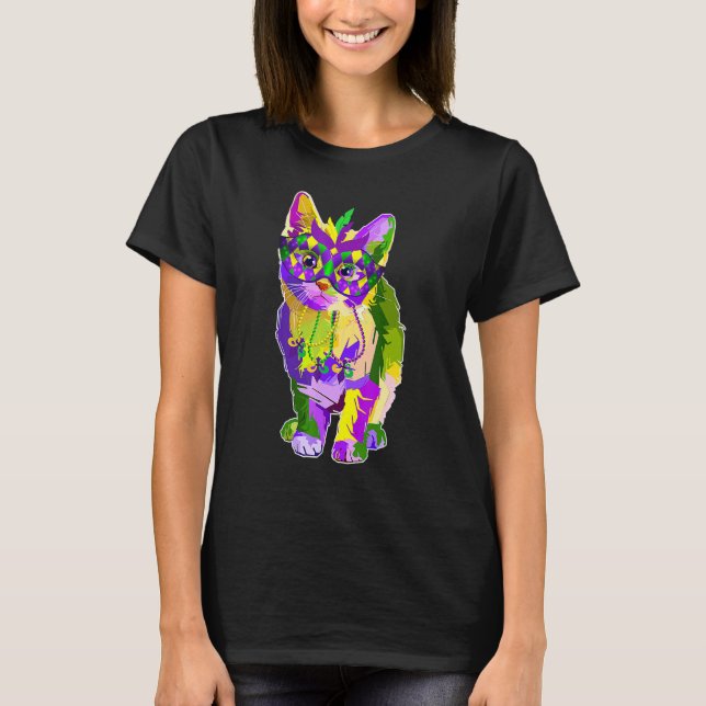 Camiseta Gato de máscara de carnaval Vestido (Frente)