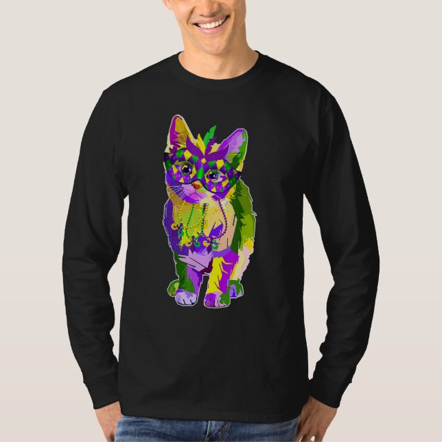Camiseta Gato de máscara de carnaval Vestido (Frente)
