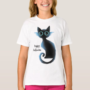 Camiseta Gato de Mau de Azul Negro