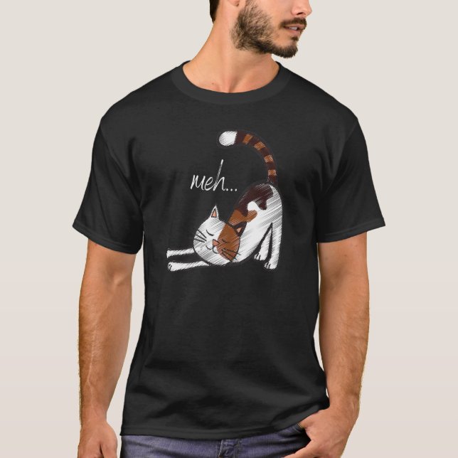 Camiseta Gato De Meh Engraçado E Bonito Para Adolescentes D (Frente)