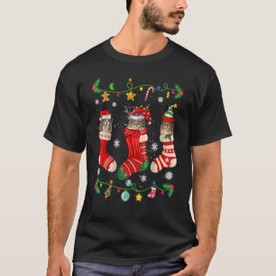 Camiseta Gato de Meias de Natal para a Floresta Norueguesa