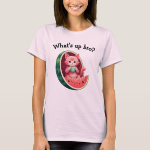 Camiseta Gato de Melancia Pausa para Café