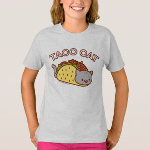 Camiseta Gato de Meninas - "TACO CAT"