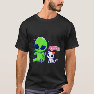 CAMISETA GATO DE MEOW COM ALIENÍGENA