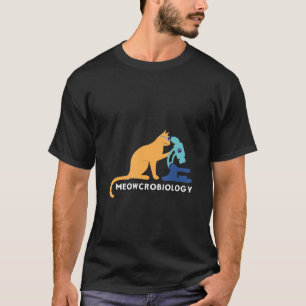 Camiseta Gato de Microscópio de Ciência das Bactérias do Mi