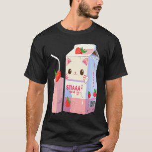 Camiseta Gato de Milkshake de Morango 3