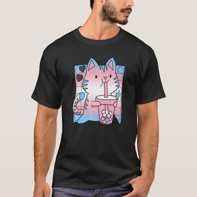 Camiseta Gato de Moda Trans Mãe Lgbt Gay Lgbtq Ord Mont (Frente)