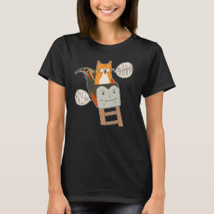 Camiseta Gato de Montanha-Russa Fofo e Assustado