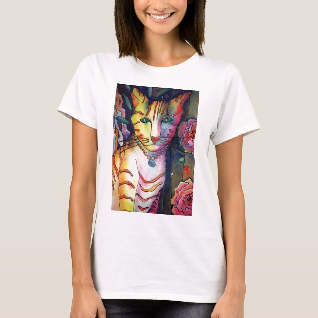 Camiseta Gato de Muitas Cores (Frente)