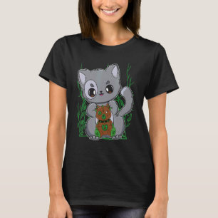 Camiseta Gato De Munchkin Com Urso De Teddy De Gótico Para