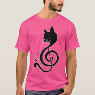 Camiseta Gato de Música Nota Musical Nota Musical Pianista