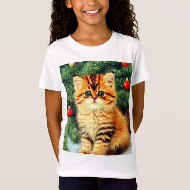 Camiseta Gato de natais vintages (Frente)