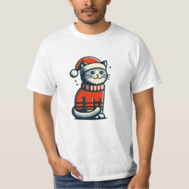 Camiseta Gato de Natal bonito