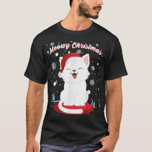 Camiseta Gato de Natal com gatinho bonitinho de chapéu de P