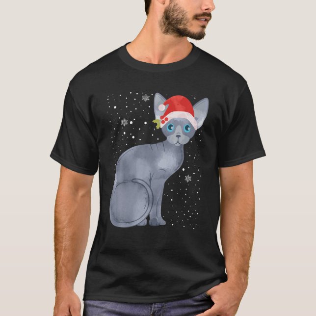 Camiseta Gato de Natal de Santa Hat Gatinhos de Natal de Sp (Frente)