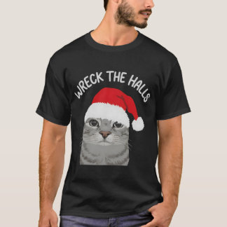 Camiseta Gato de Natal Destrói os Corredores 