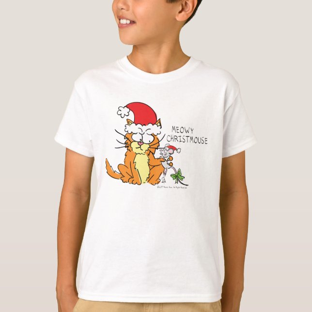 Camiseta Gato de Natal Engraçado (Frente)
