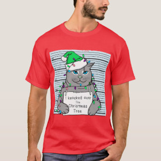Camiseta Gato de Natal engraçado