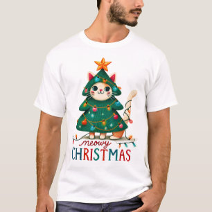 Camiseta Gato de Natal Engraçado