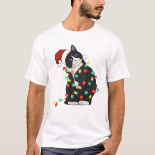 Camiseta Gato de Natal Engraçado