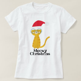 Camiseta Gato de Natal engraçado