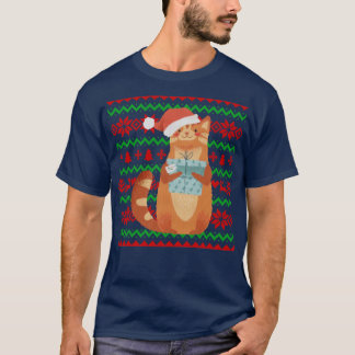 Camiseta Gato de Natal Feio