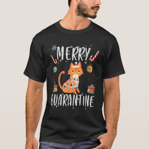 Camiseta Gato de Natal Feliz Quarentena Papai Noel Feio Ch